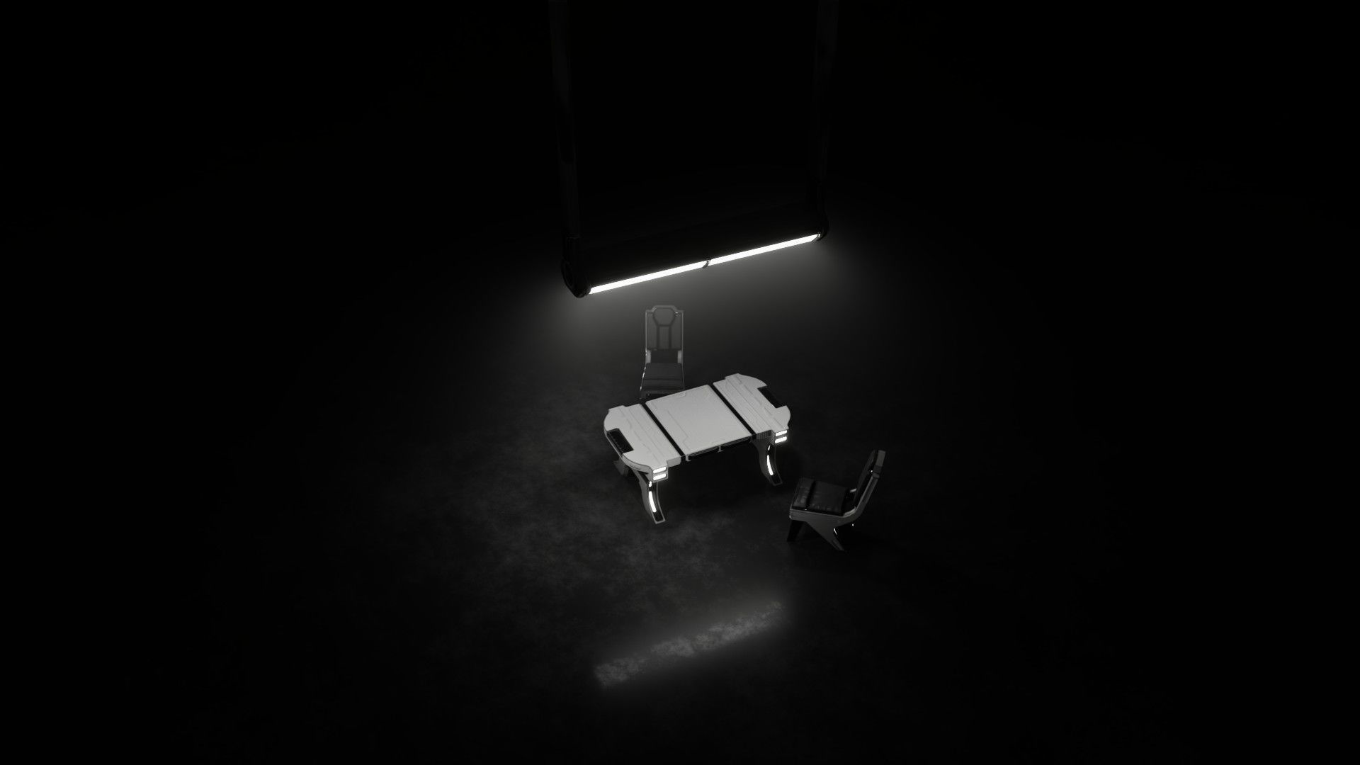 Sci-fi Table Low-poly 3D model_3