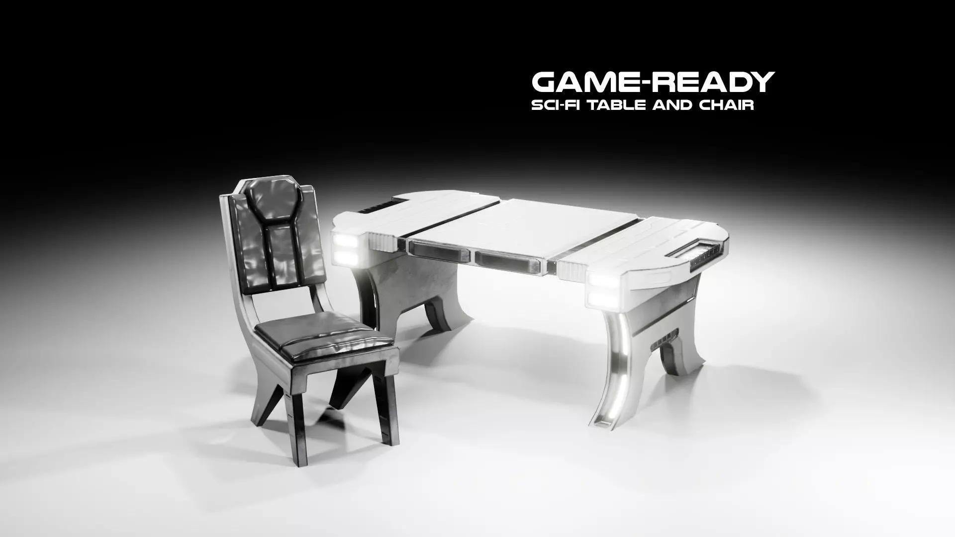 Sci-fi Table Low-poly 3D model_0