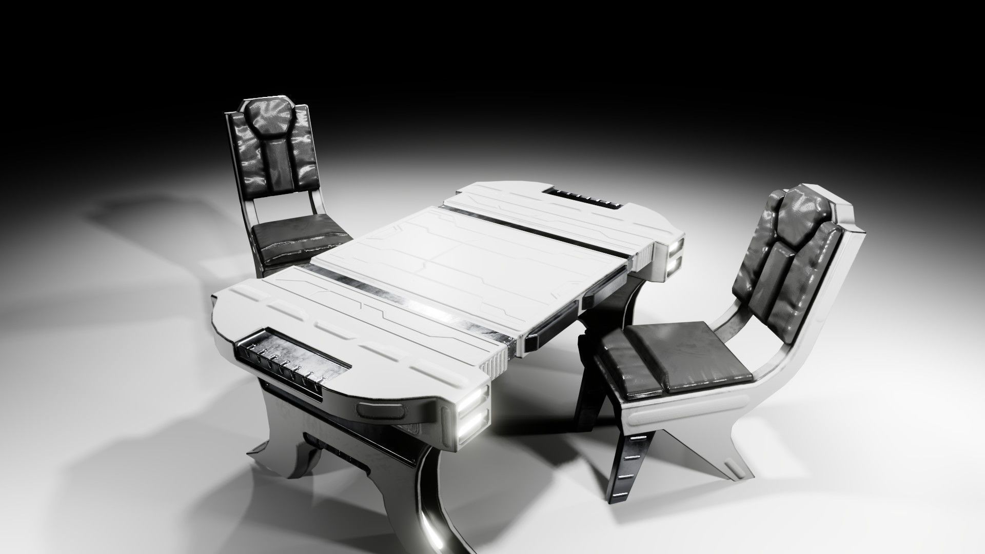 Sci-fi Table Low-poly 3D model_10