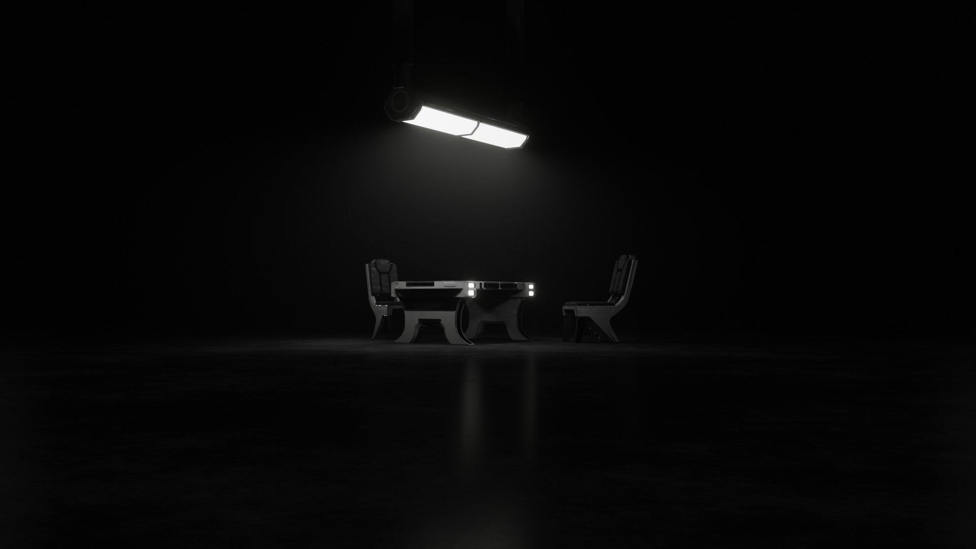 Sci-fi Table Low-poly 3D model_6