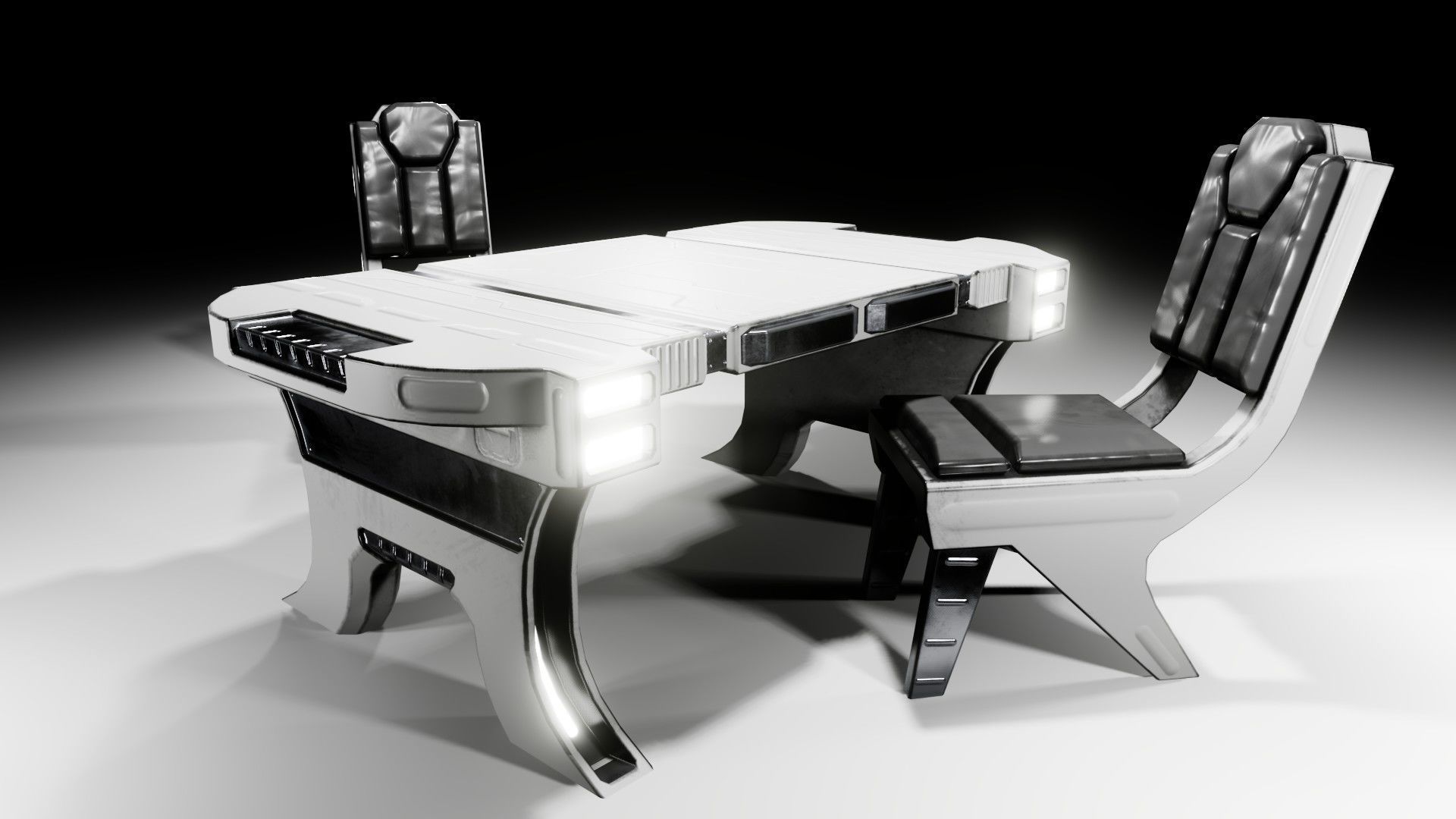 Sci-fi Table Low-poly 3D model_16