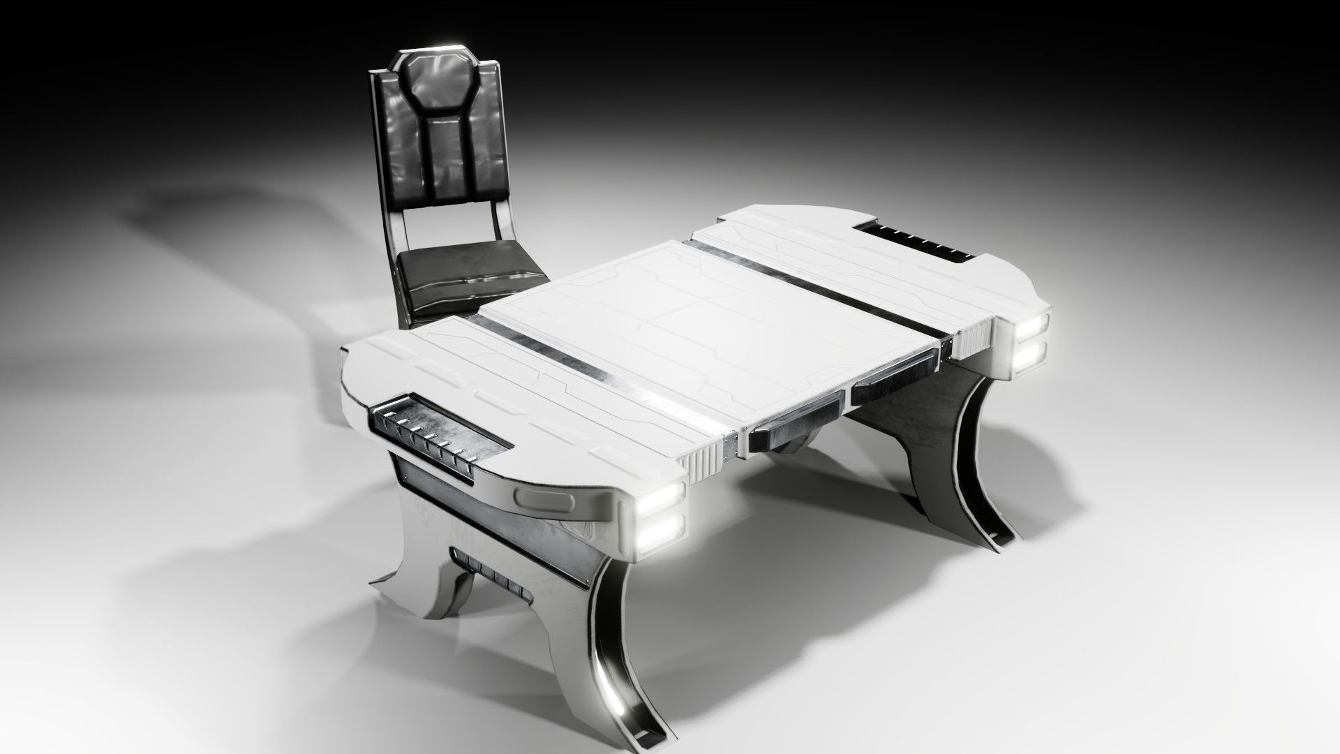 Sci-fi Table Low-poly 3D model_13