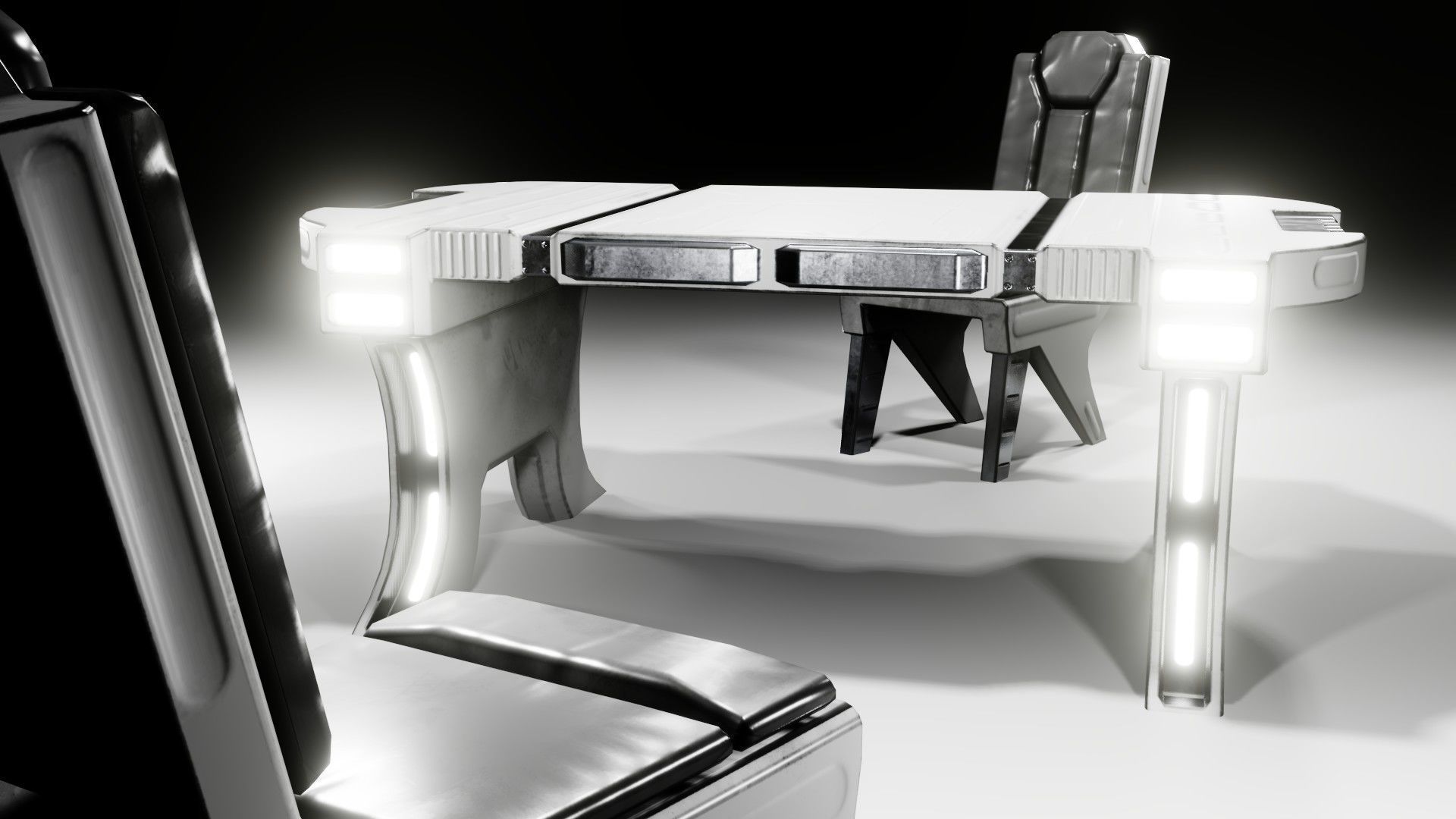 Sci-fi Table Low-poly 3D model_11