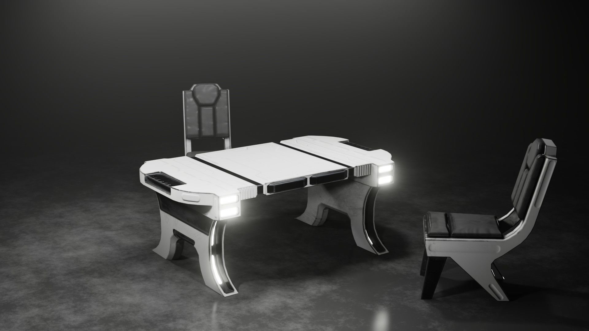 Sci-fi Table Low-poly 3D model_5