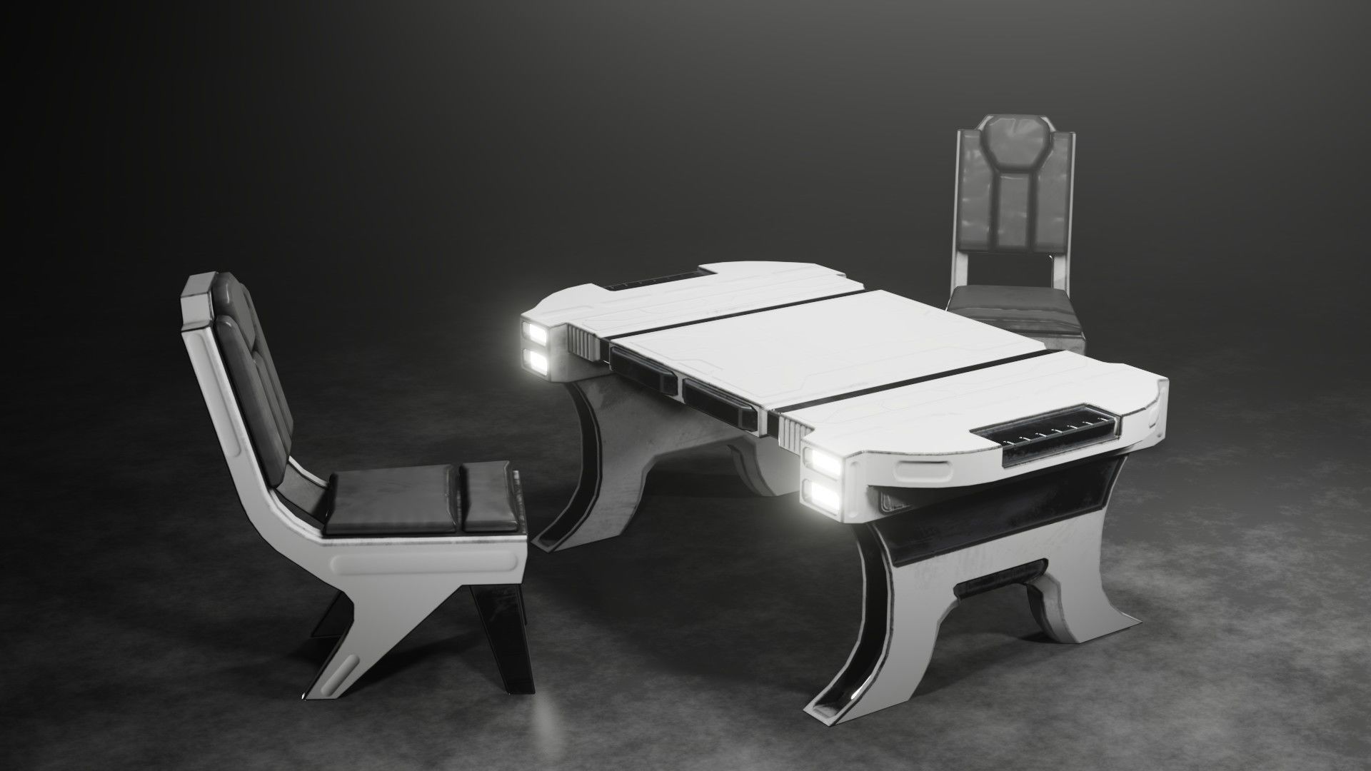 Sci-fi Table Low-poly 3D model_9
