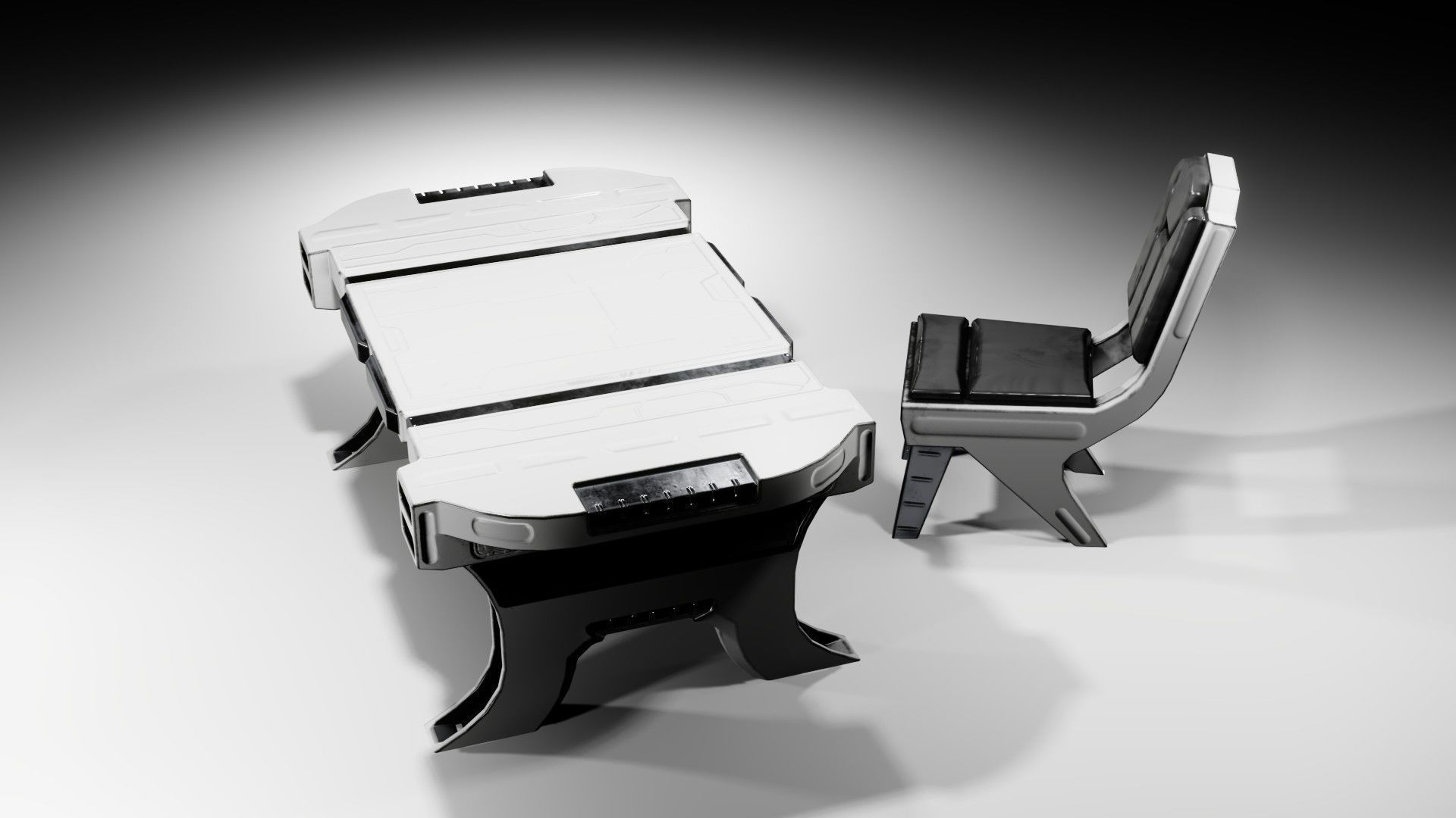 Sci-fi Table Low-poly 3D model_22