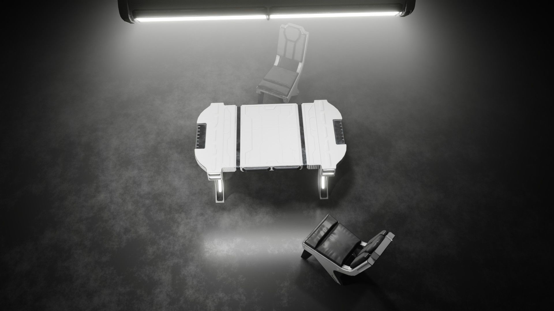 Sci-fi Table Low-poly 3D model_4