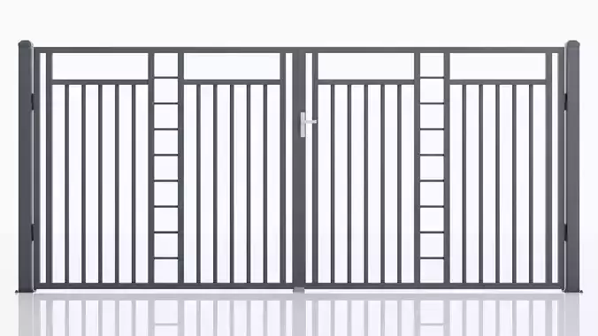 Aluminum Driveway Gate - Model 6 - 3D model