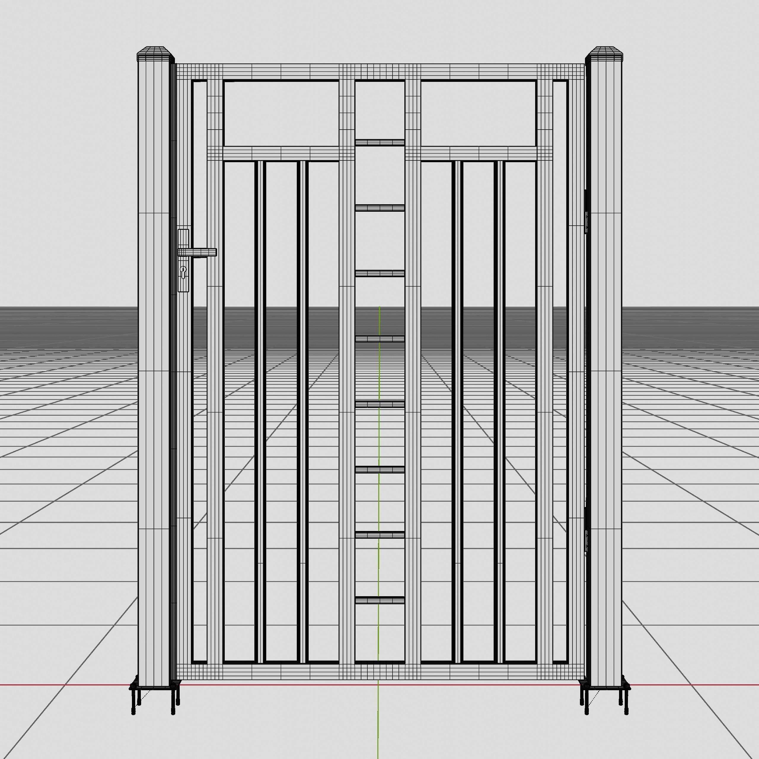 Aluminum Walkway Gate - Model 6 - 3D model_5