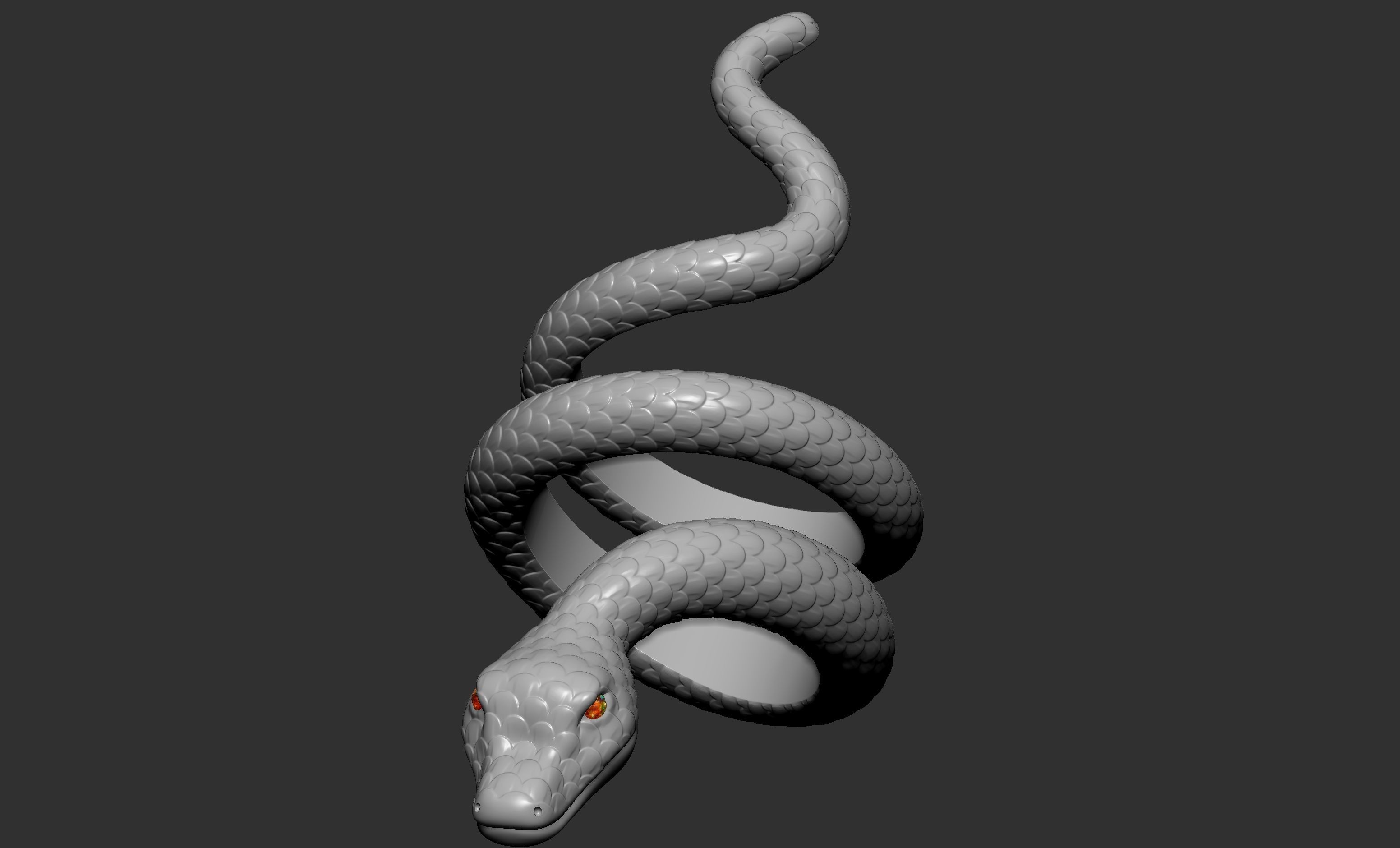 Snake ring 3D print model_2