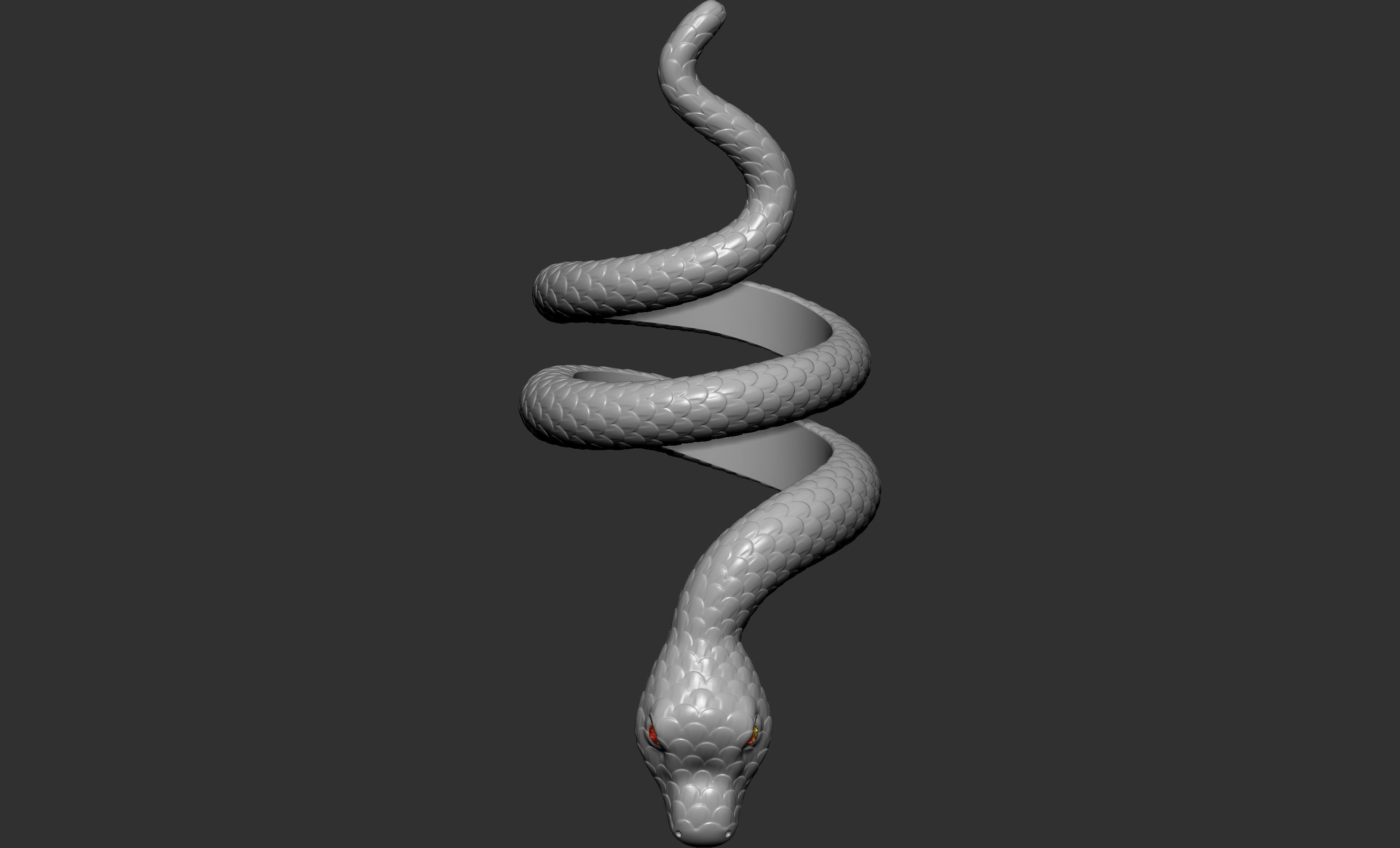 Snake ring 3D print model_3