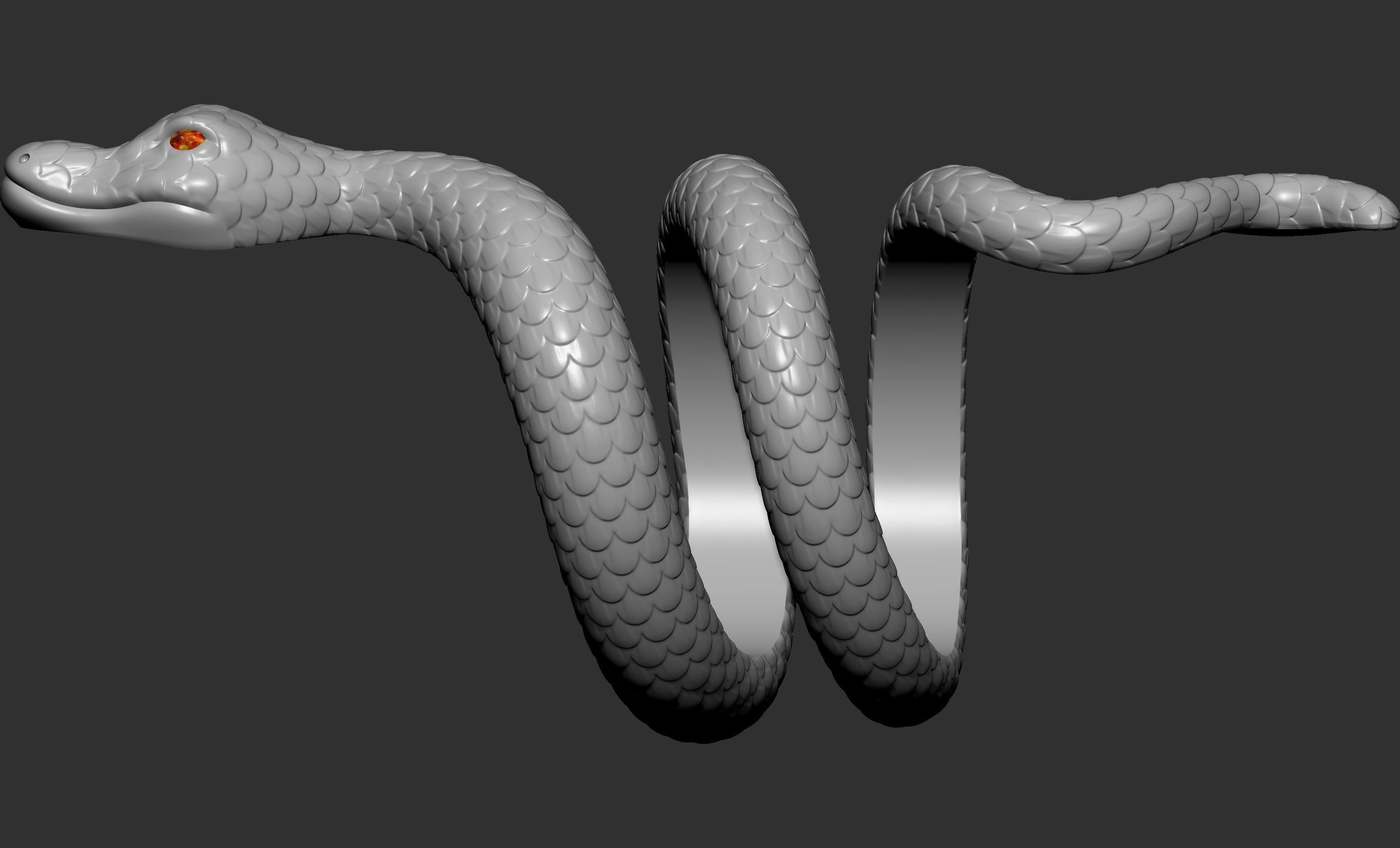 Snake ring 3D print model_5