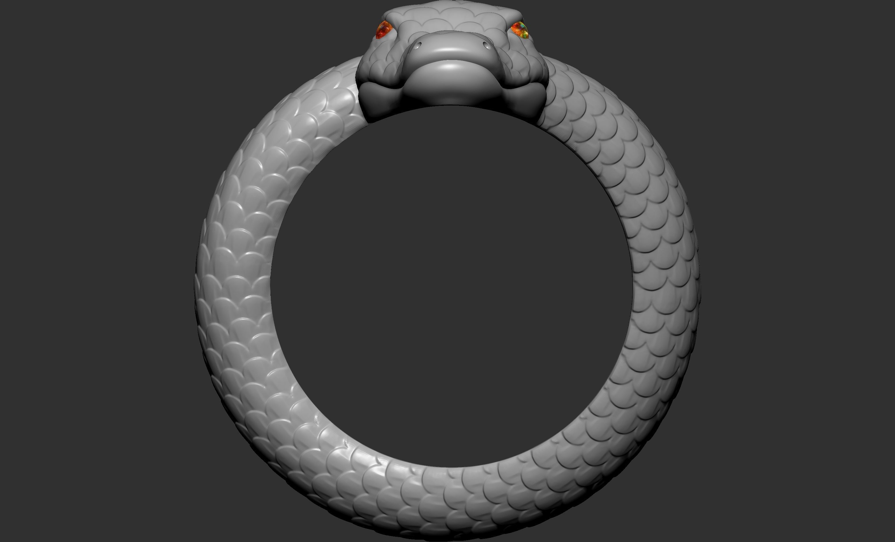 Snake ring 3D print model_7