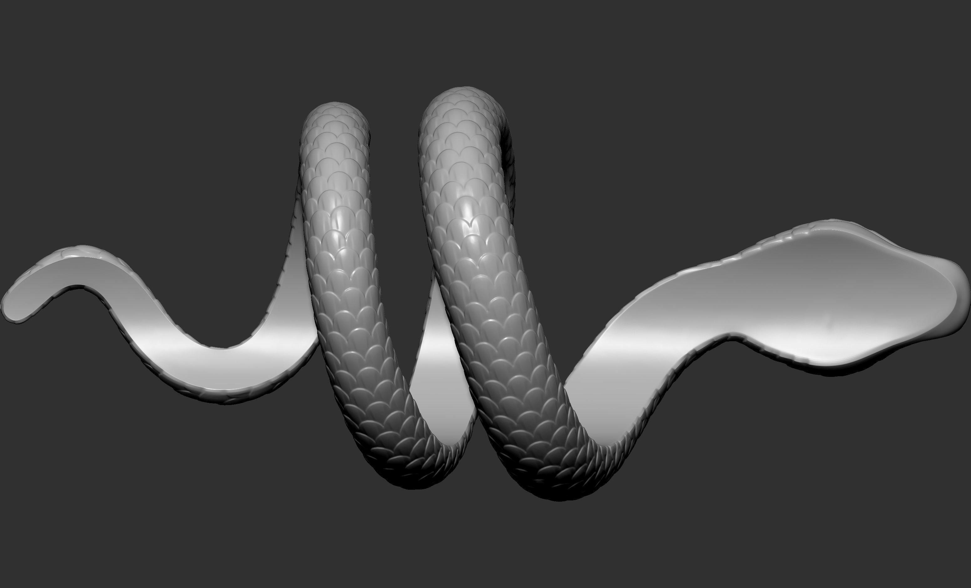Snake ring 3D print model_9