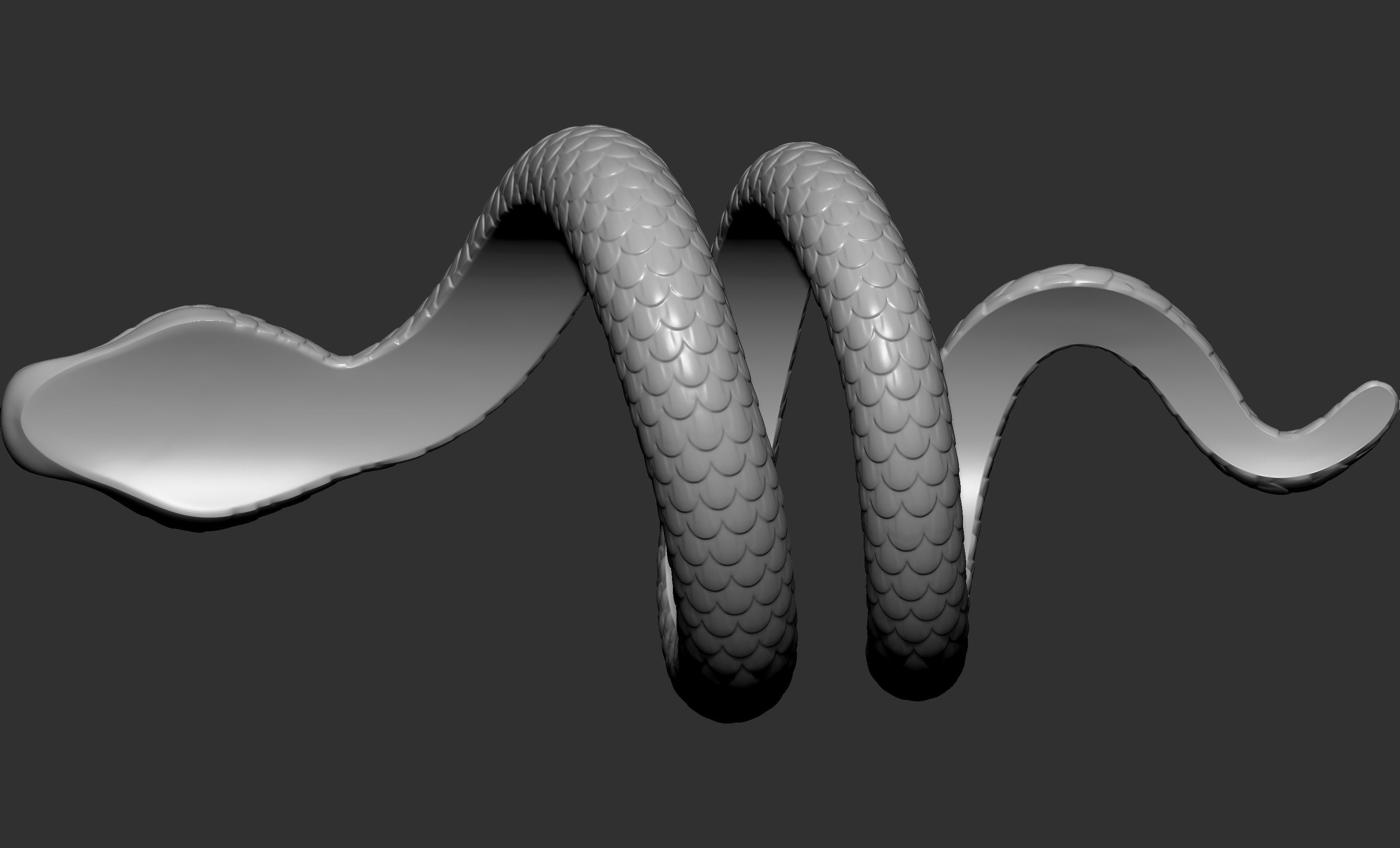 Snake ring 3D print model_6