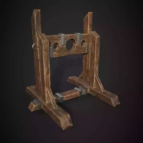 medieval pillory Low-poly 3D model