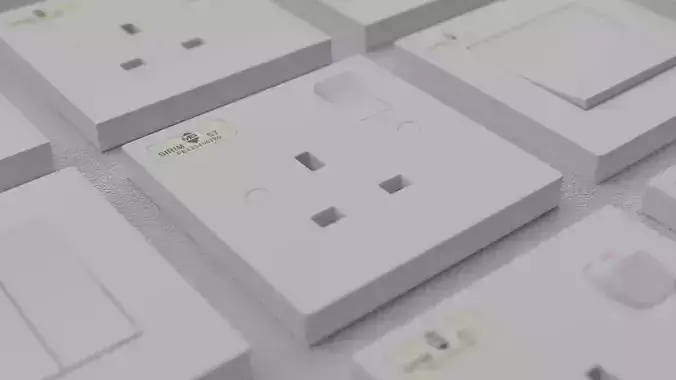 Type G Switch and socket 3D model