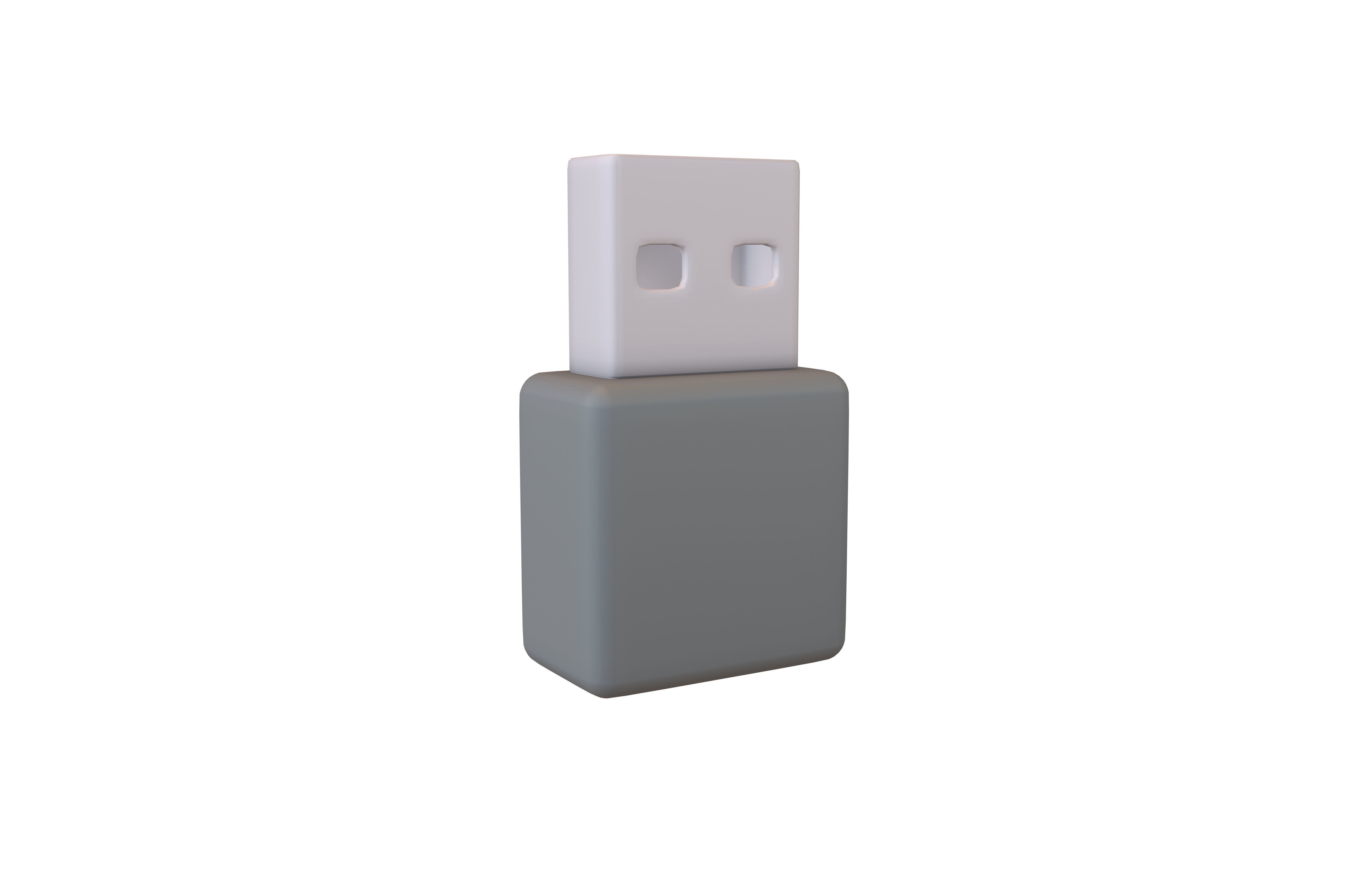 USB Icon v1 001 Low-poly 3D model_2