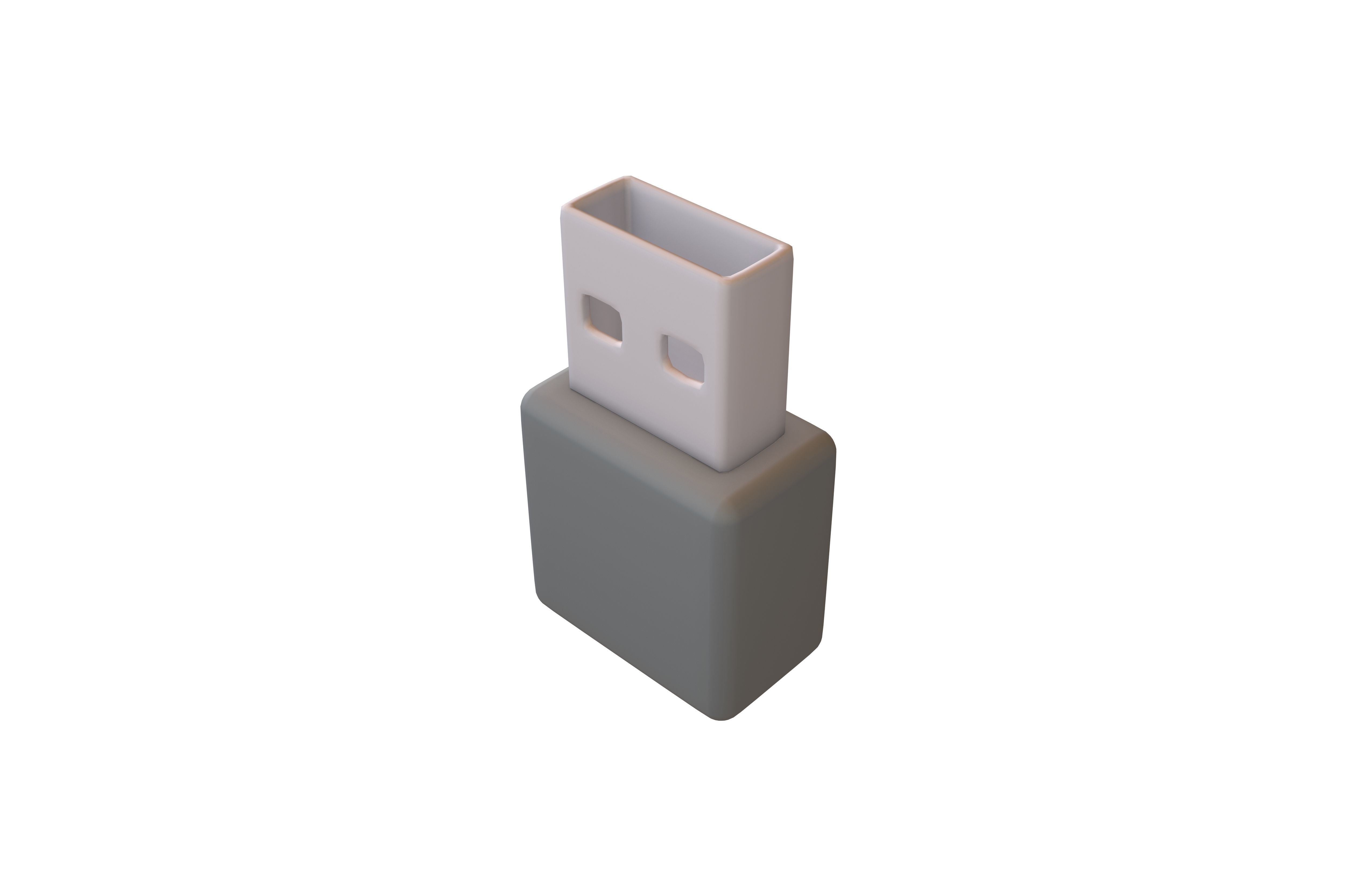 USB Icon v1 001 Low-poly 3D model_1