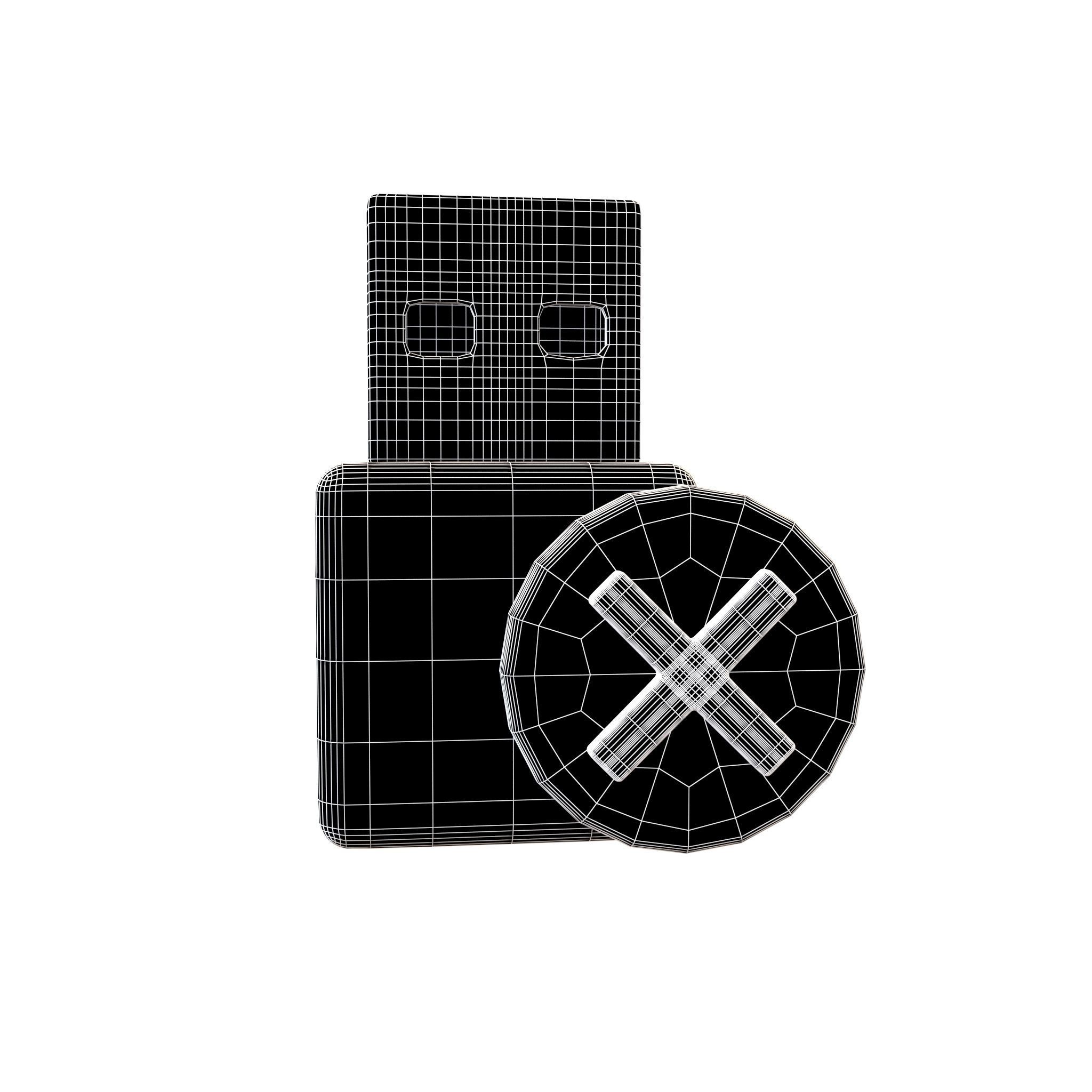 USB Disconnected Icon v1 001 Low-poly 3D model_4
