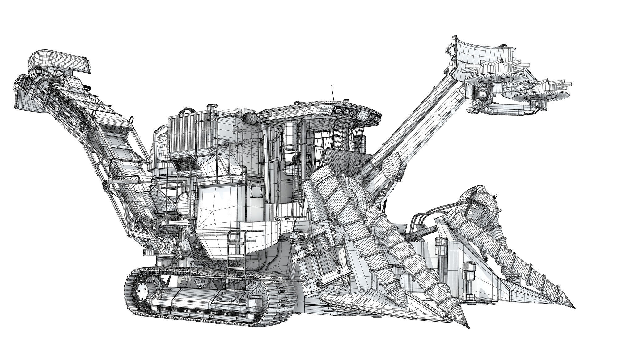 Sugar Cane Harvester 3D model_23