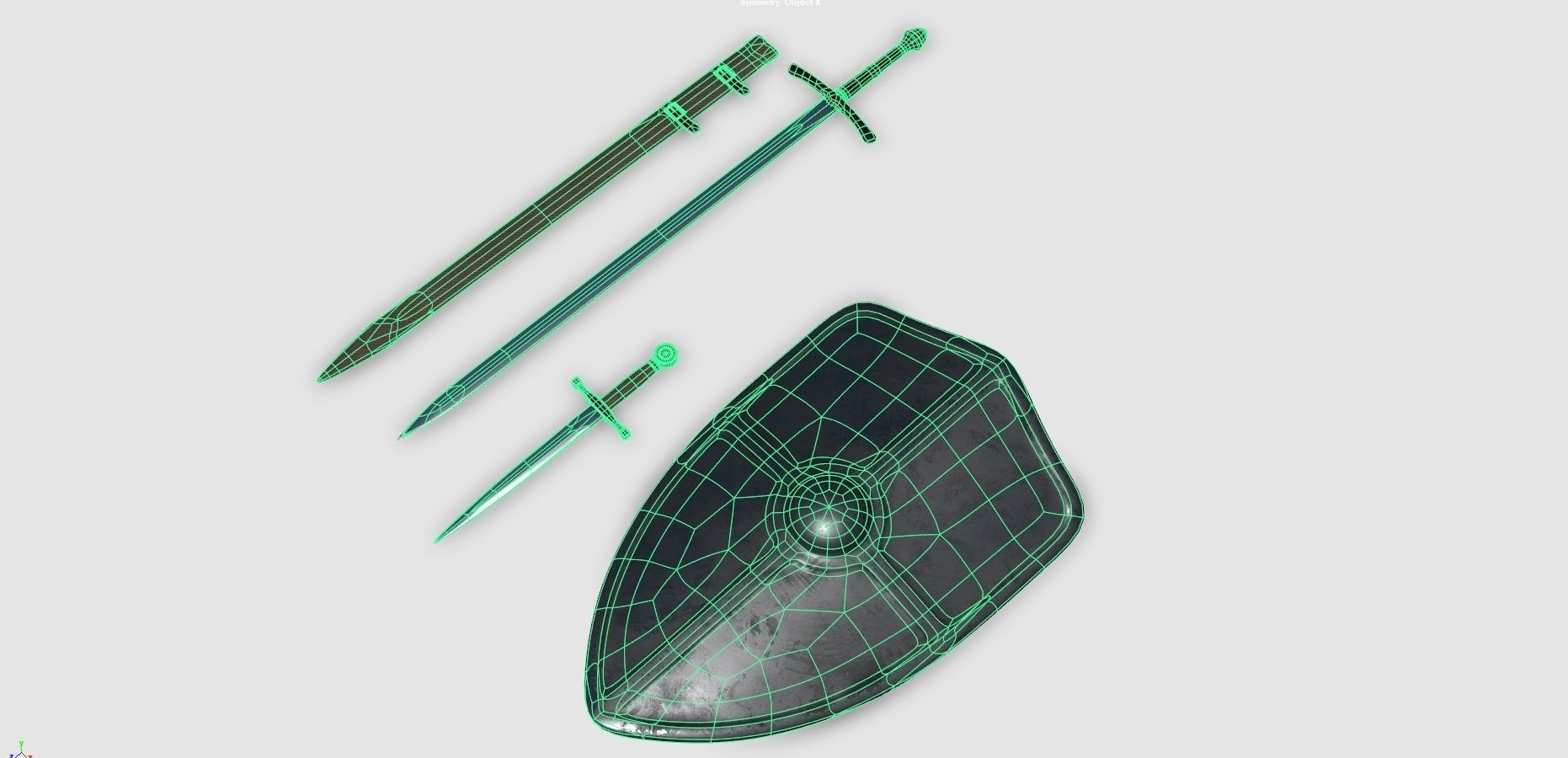 Sword 3d model and shield 3D model_3