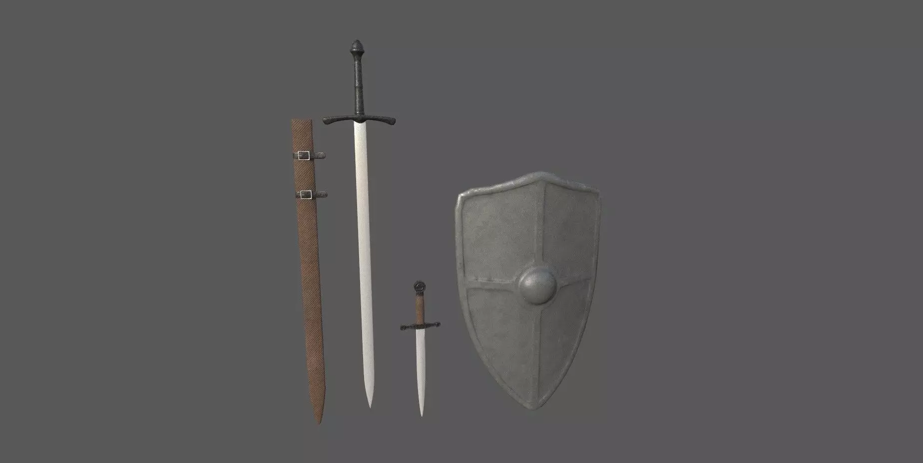 Sword 3d model and shield 3D model_0