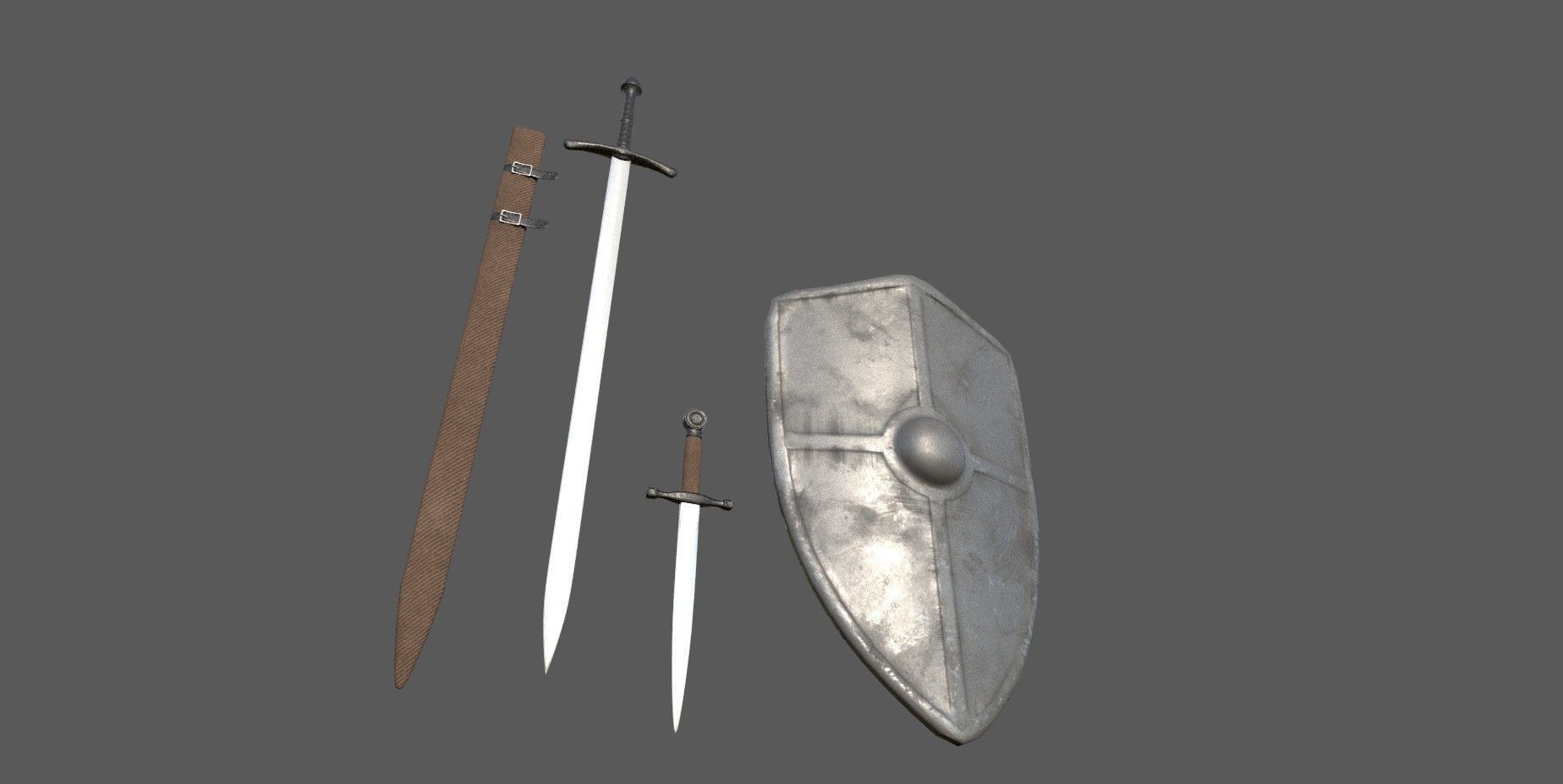 Sword 3d model and shield 3D model_2