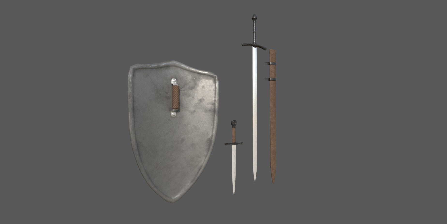 Sword 3d model and shield 3D model_1