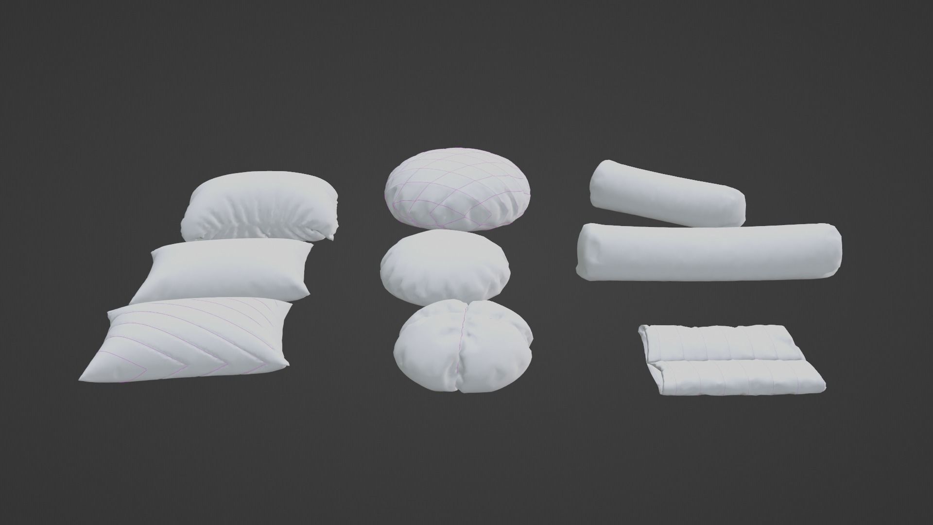 Pillow - Cushion Low-poly 3D model_1