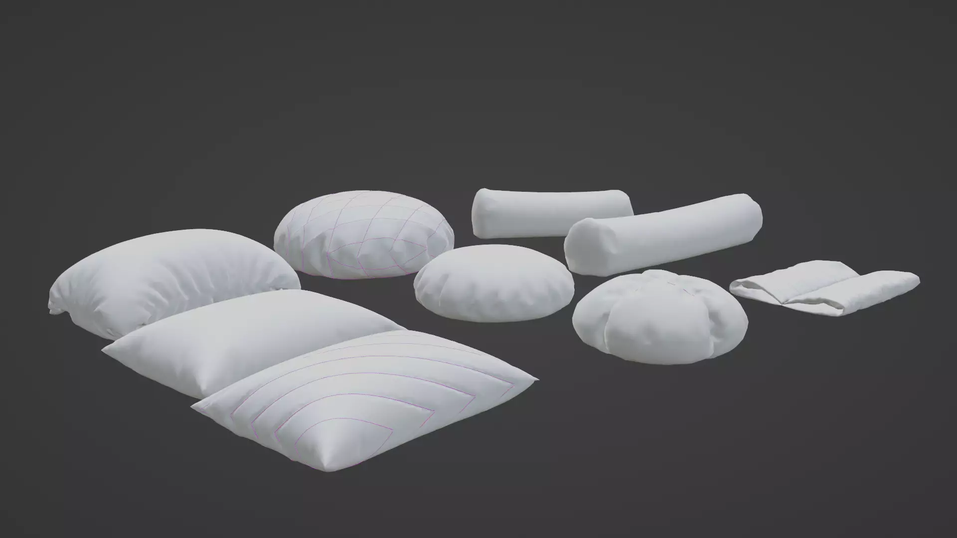 Pillow - Cushion Low-poly 3D model_0