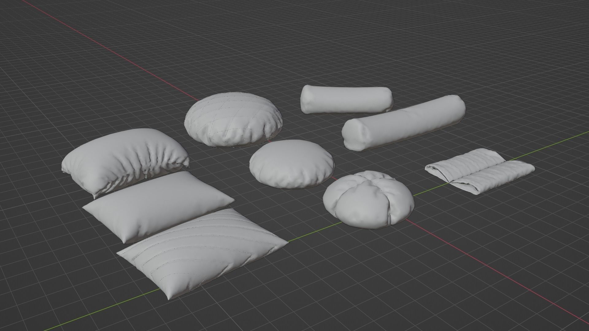 Pillow - Cushion Low-poly 3D model_5