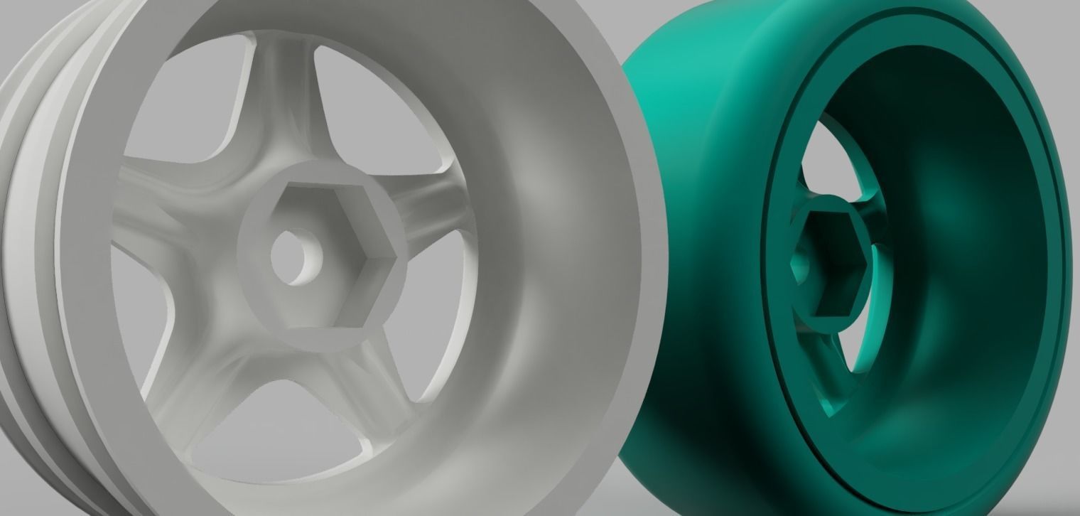 12MM HEX RC Wheels Leon Hardiritt Orden with and without tires 3D print model_3