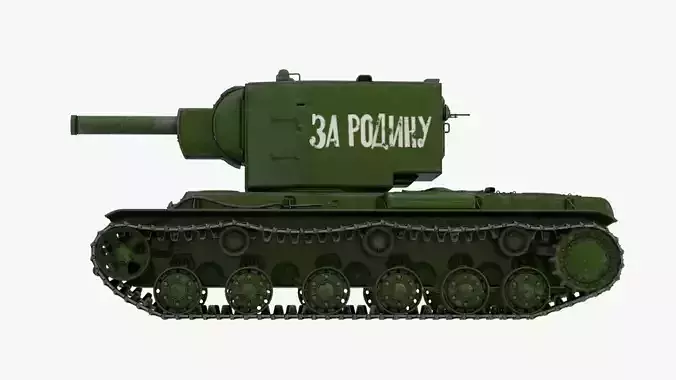 4K textures KV2 Russian Tank Low-poly 3D model