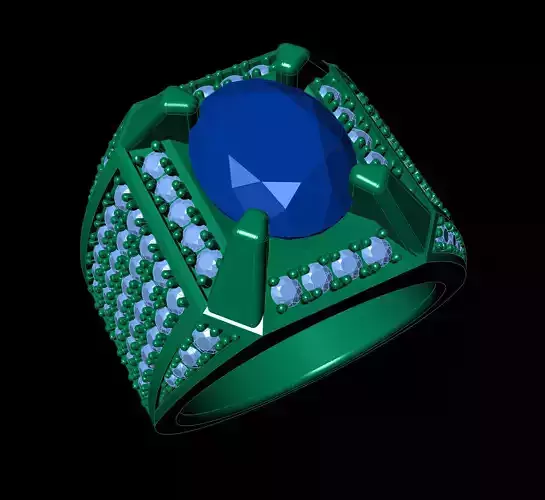 nhan 5 ring with sapphire and diamonds