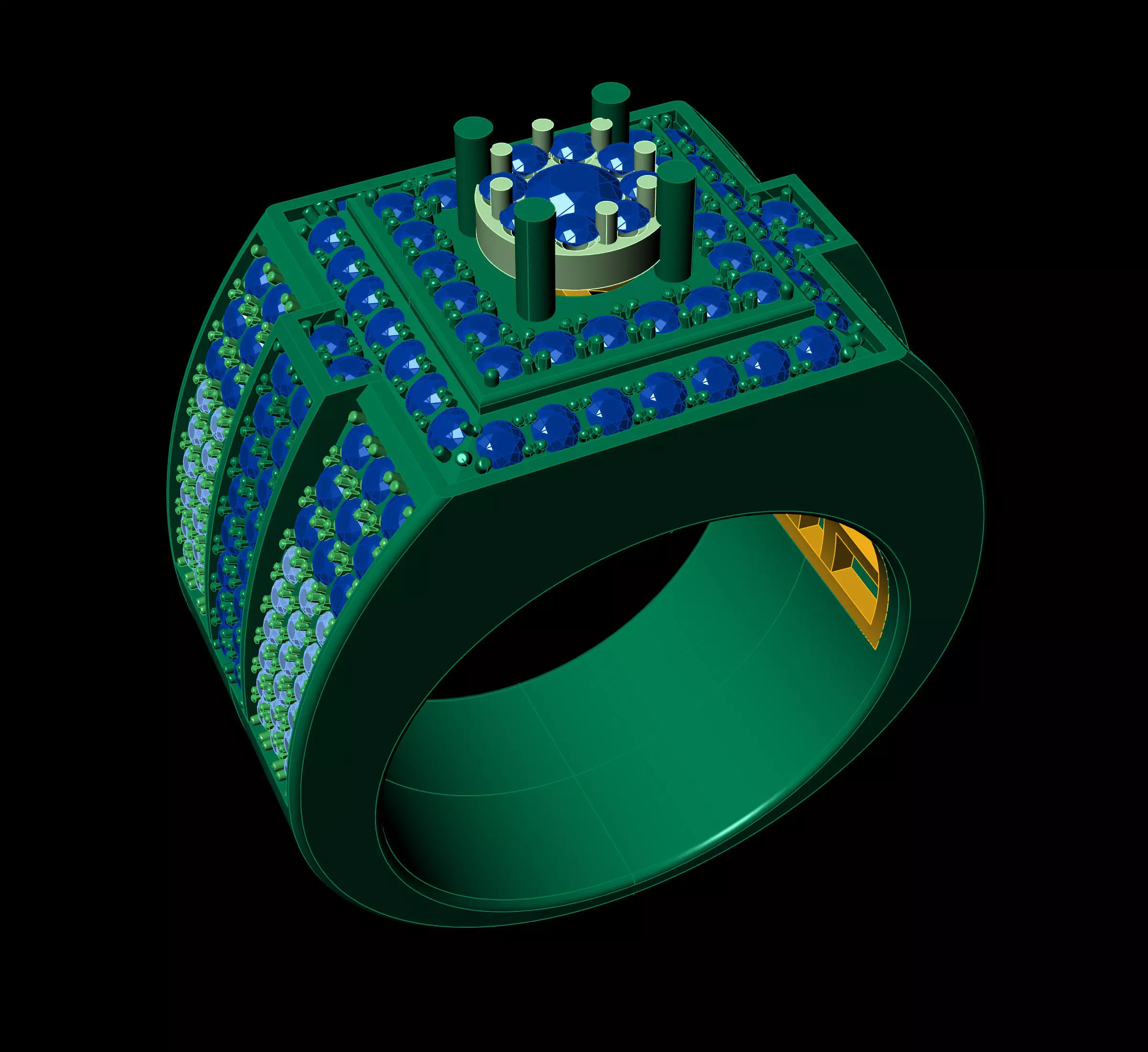 nhan 7 ring with sapphires 3D print model_0