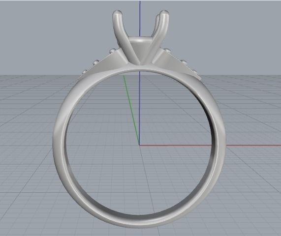 Solitaire Ring Model 3060 3D print model_4