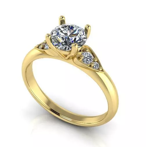 Solitaire Ring Model 3060 3D print model_0