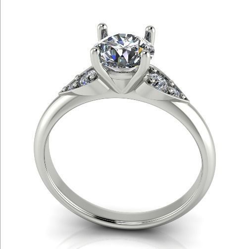 Solitaire Ring Model 3060 3D print model_1