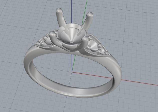 Solitaire Ring Model 3060 3D print model_2