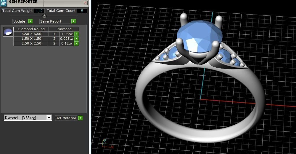 Solitaire Ring Model 3060 3D print model_9
