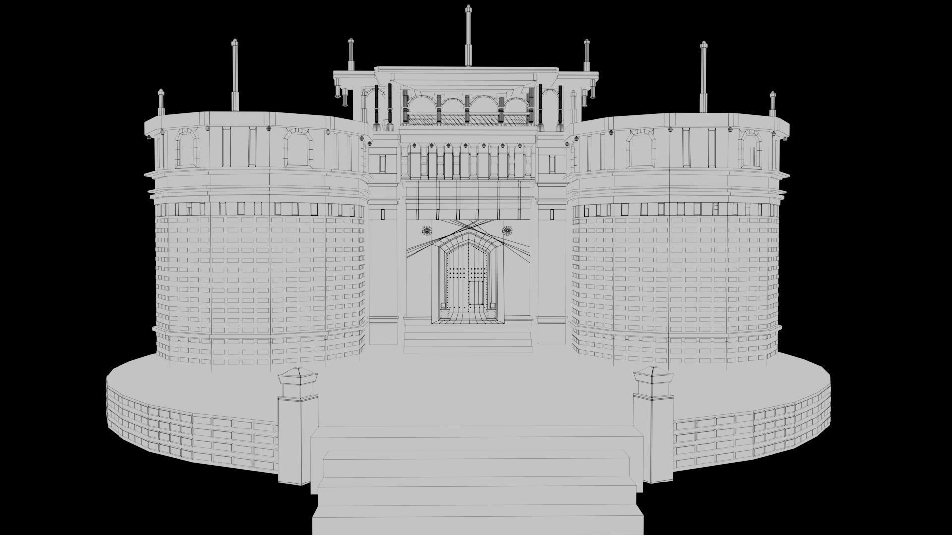 Shaniwar Wada Low-poly 3D model_2