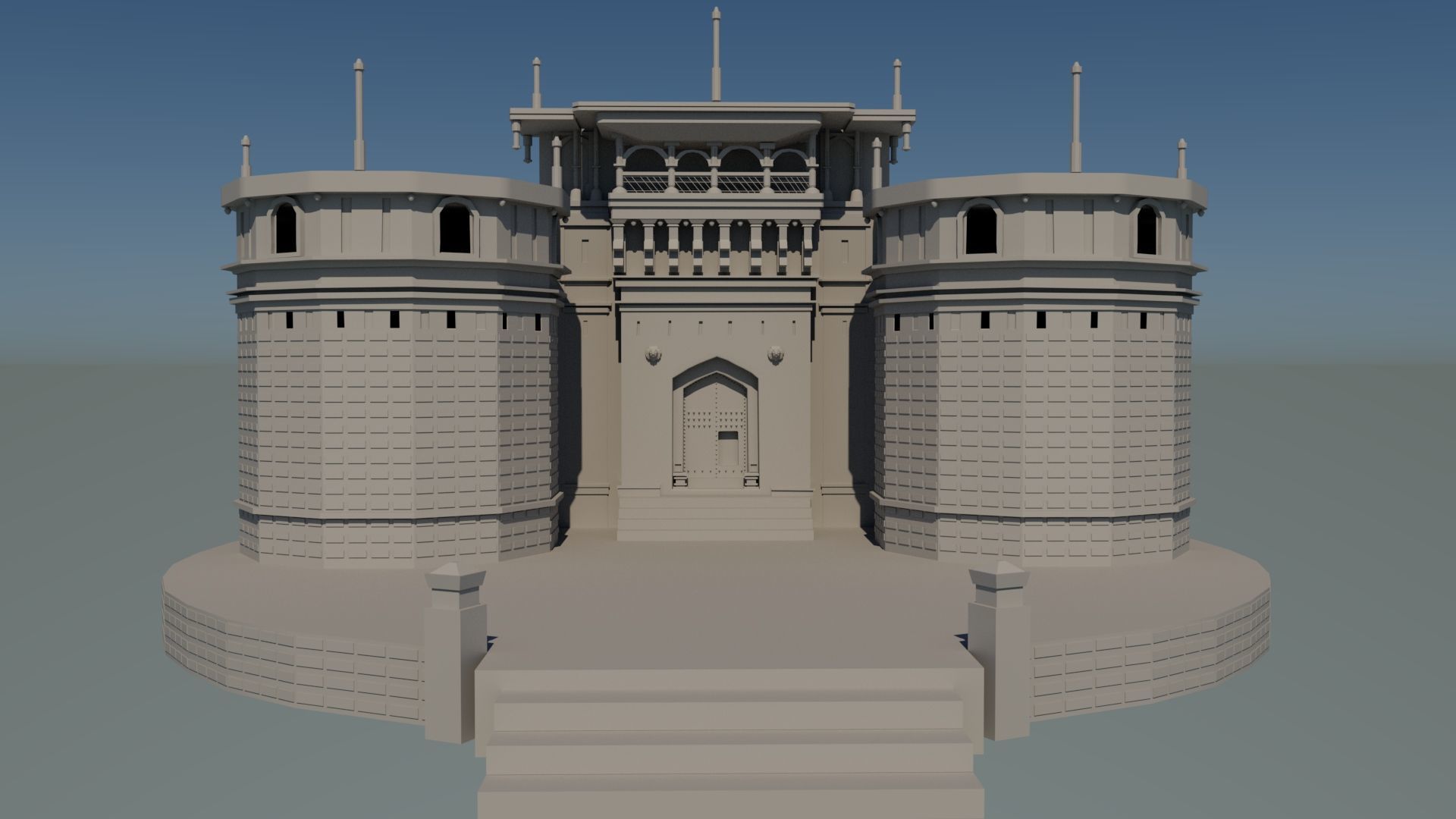 Shaniwar Wada Low-poly 3D model_1