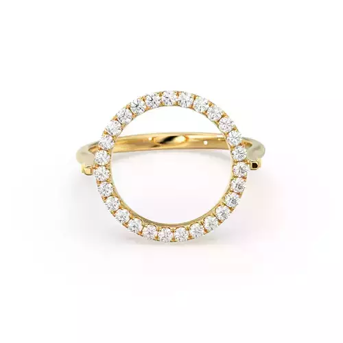 Spinner Circle Micro Pave Diamond Ring Bespoke Jewelry