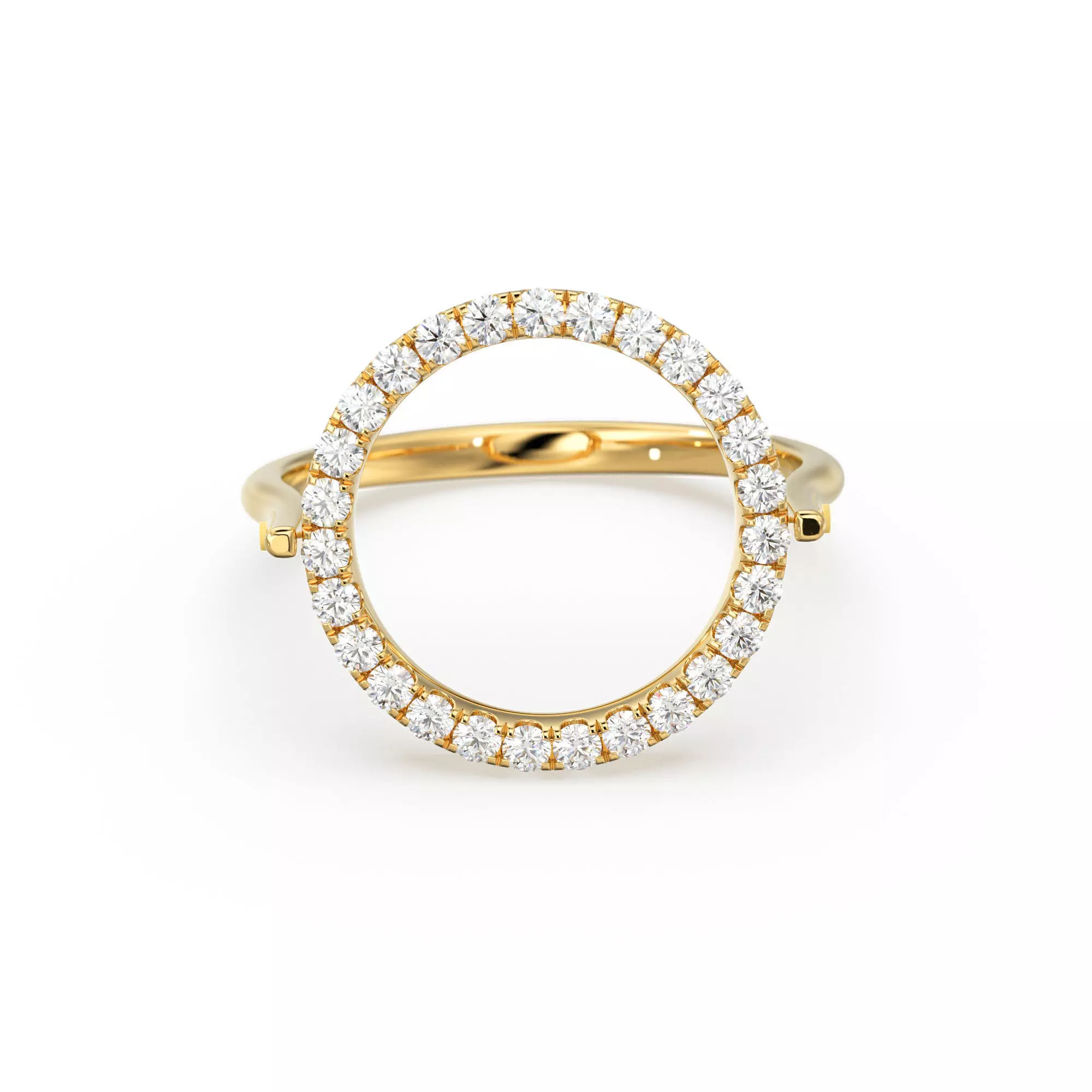 Spinner Circle Micro Pave Diamond Ring Bespoke Jewelry 3D print model