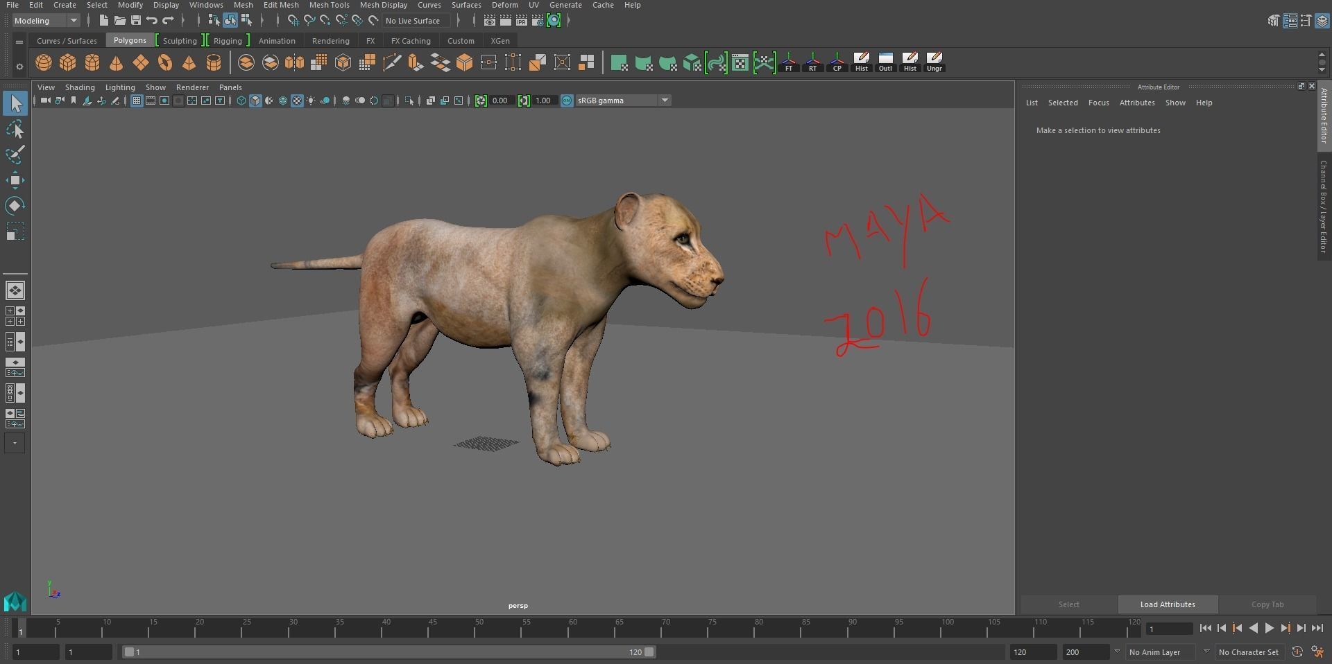 3D Fur Lion Rigged and Animation in Blender Low-poly 3D model_21