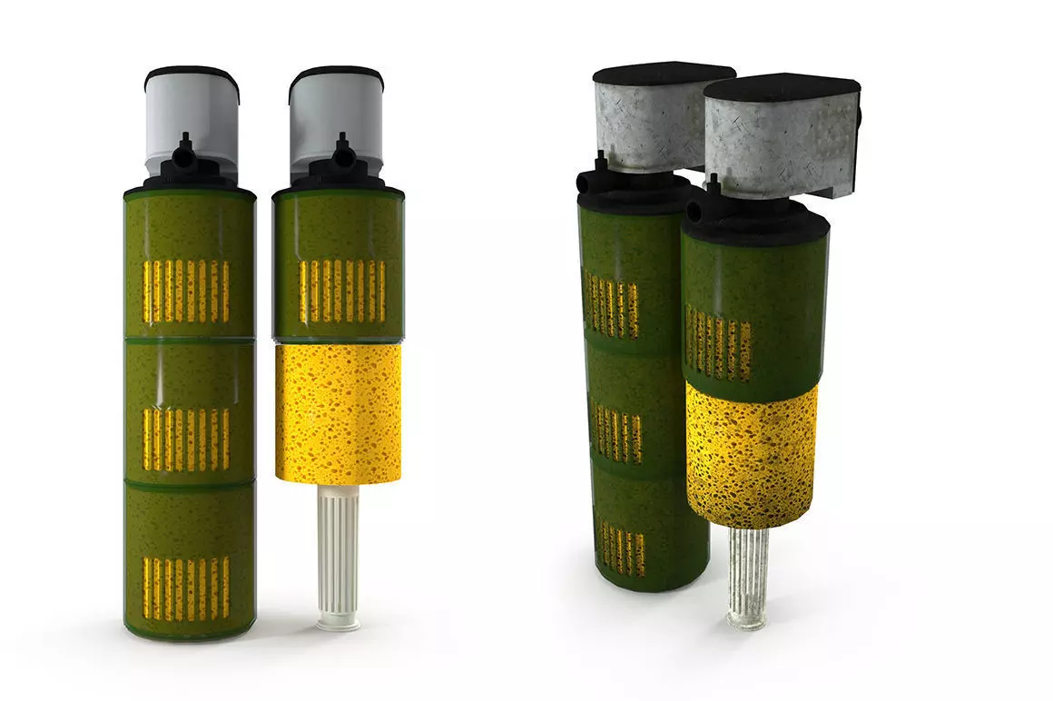 Internal aquarium filter Low-poly 3D model_0