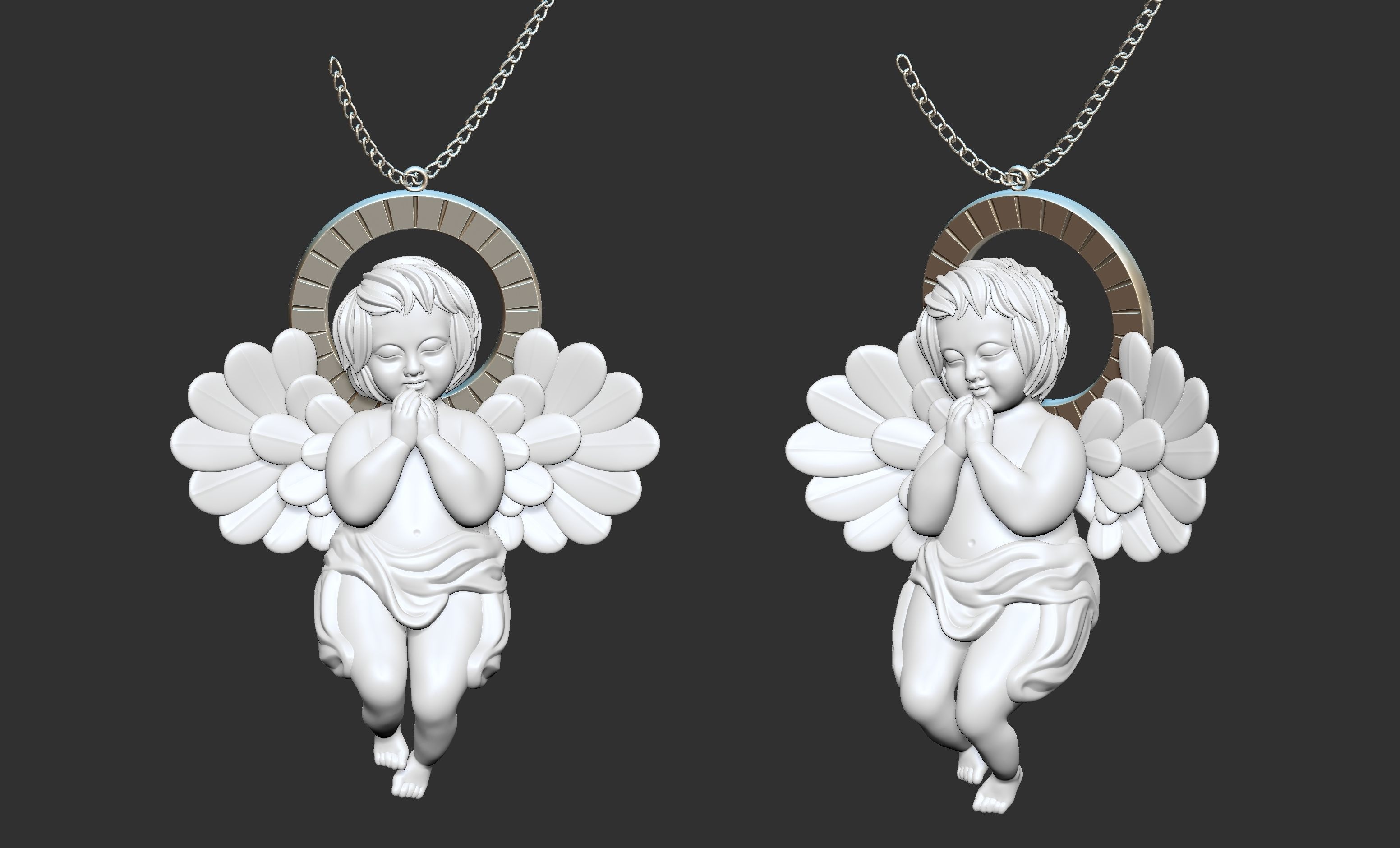 Angel Pendant 3D print model_1