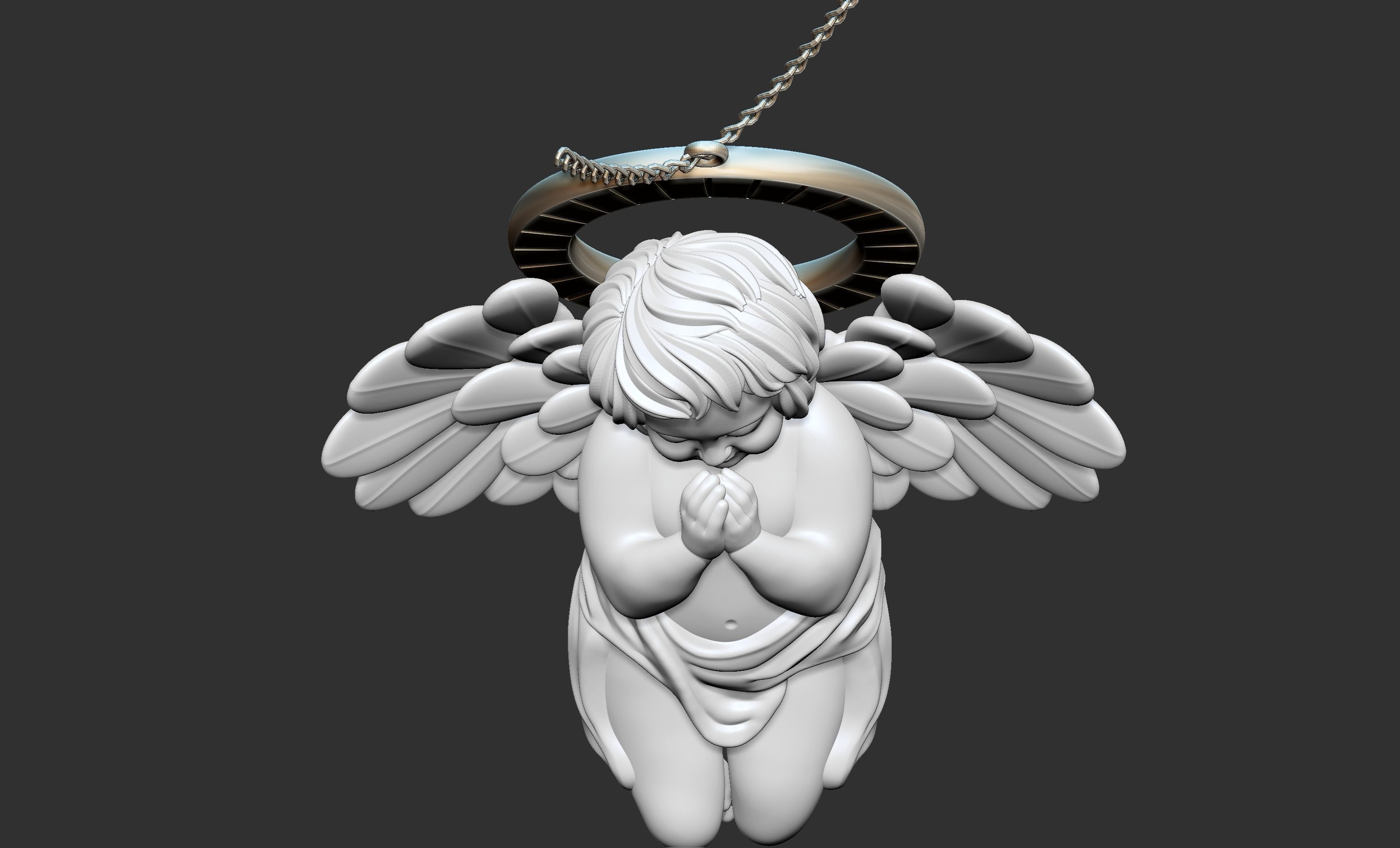 Angel Pendant 3D print model_9