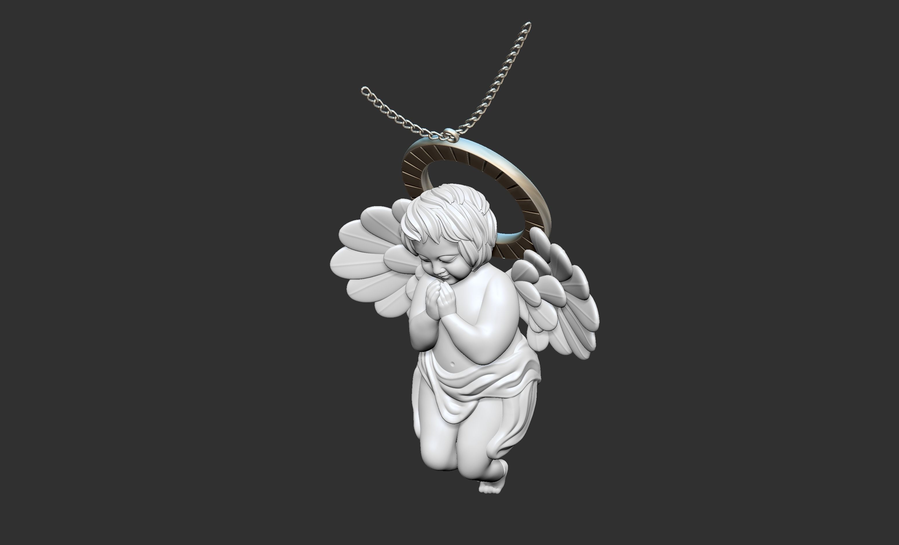 Angel Pendant 3D print model_7
